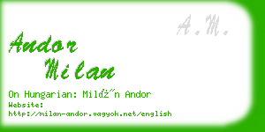 andor milan business card